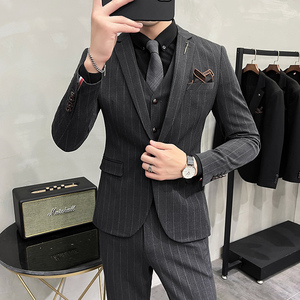 2025秋冬新西装套装修身休闲商务大码工西服男士礼服SJT9823-P265