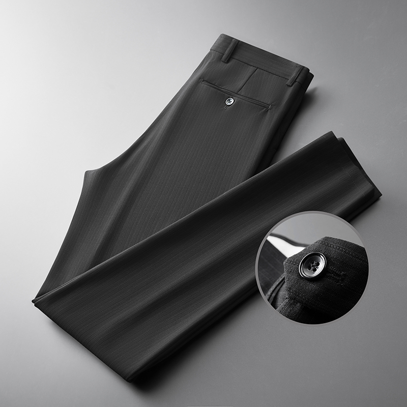 2025新款条纹男士修身西裤休闲裤大码西裤职业商务裤DK9902-P75，男装西裤，电商A311