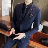 2024西装男套装纯色商务正装两粒扣男士西服A311-SJT9889-P265，男装西服套装，电商A311