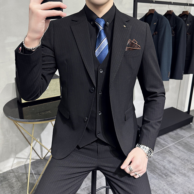 2025春季西装男套装条纹商务正装西装男士西服A311-SJT9971-P285,男装西服套装,电商A311
