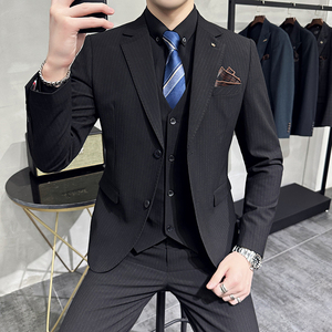 2025春季西装男套装条纹商务正装西装男士西服A311-SJT9971-P285图片