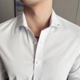 酒店景2025春季新款纯色长袖衬衫男百搭时尚衬衣A311-CS3081-P68，男装衬衫，电商A311