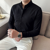 2025秋季青年条纹修身衬衫男长袖商务休闲衬衣A311-CSC2106-P60，男装衬衫，电商A311