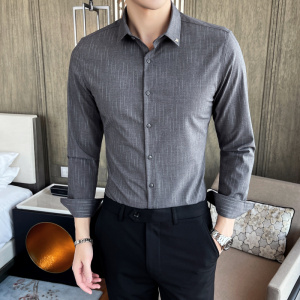 24春款流星雨长袖衬衫男士韩版修身帅气衬衣潮流衬衫装CS8861-P68，男装衬衫，电商A311