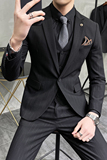 新郎西服套装男士三件套结婚礼服休闲正装帅气小西装SJT9905-P285，男装西服套装，电商A311