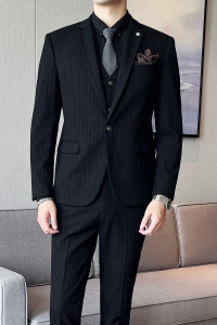 2025秋季新西装套装修身休闲商务大码工西服男士礼服SJT9961-P285图片