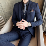 2025秋季西服套装男士三件套韩版修身新郎结婚礼服SJT9902-P285，男装西服套装，电商A311