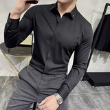 2025春秋季青年无痕衬衫男长袖商务休闲衬衣A311-CS3061-P68，男装衬衫，电商A311