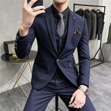 21春西服套装男士三件套韩版修身小西装新郎结婚礼服SJT9902-P285，男装西服套装，电商A311