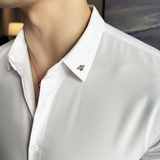 2025春季青年纯色修身衬衫男长袖商务休闲衬衣A311-CSC2401-P53，男装衬衫，电商A311