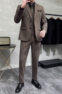 灰墙景 2025春季新款西服套装商务男士三件套A311-SJT9002-P285图片