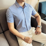 条纹衬衫短袖男2025夏季新款高级感时尚潮流男A311-CCSC2403-P55，男装衬衫，电商A311