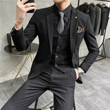 新郎西服套装男士三件套结婚礼服休闲正装帅气小西装SJT9905-P285，男装西服套装，电商A311