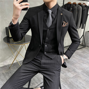 新郎西服套装男士三件套结婚礼服休闲正装帅气小西装SJT9905-P285图片