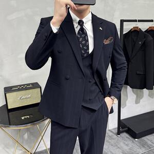 灰墙景 2025春季新款西服套装男三件套正装英伦商务SJT9997-P285图片