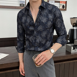 2025春季新男士长袖衬衫商务寸衫发型师方领衬衫A311-CSZ7791-P53，男装衬衫，电商A311
