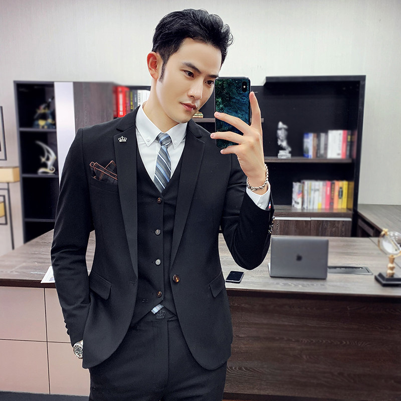 19年新款商务工作服大码西服修身西装套装发型师西服SJT9825-p265,男装西服套装,电商A311