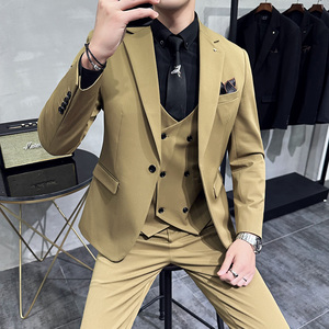 2025秋季新西装套装修身休闲商务大码工西服男士礼服SJT9981-P285图片
