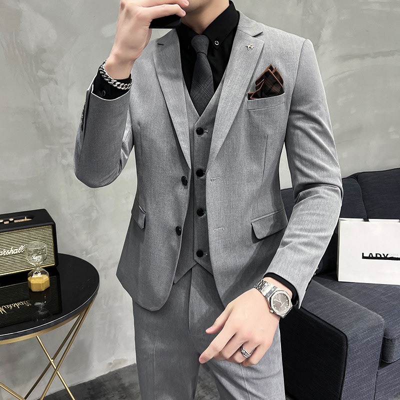 2025秋季新西装套装修身商务休闲大码工西服男士礼服SJT9889-P265,男装西服套装,电商A311