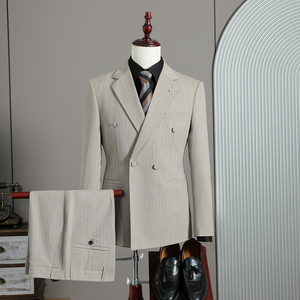 木框景 2026春季西服套装条纹休闲大码西服A311-SJT9022-P290图片