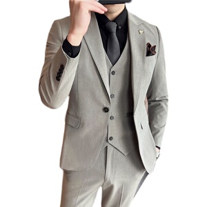 24秋季青年西装套装纯色休闲商务大码工西服男士礼服SJT9931-P285图片