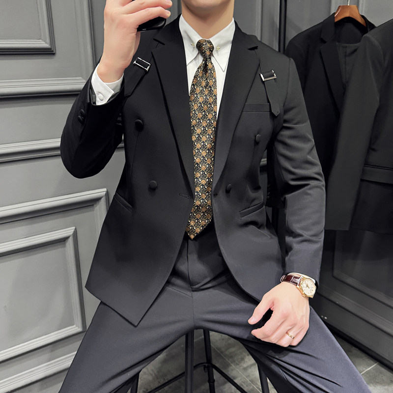 24秋季新款男套装休闲正装工作西服两件套新郎礼服LJT9996-P230图片