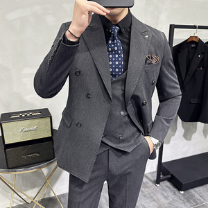 2025秋季新西装套装修身休闲商务大码工西服男士礼服SJT9982-P285图片