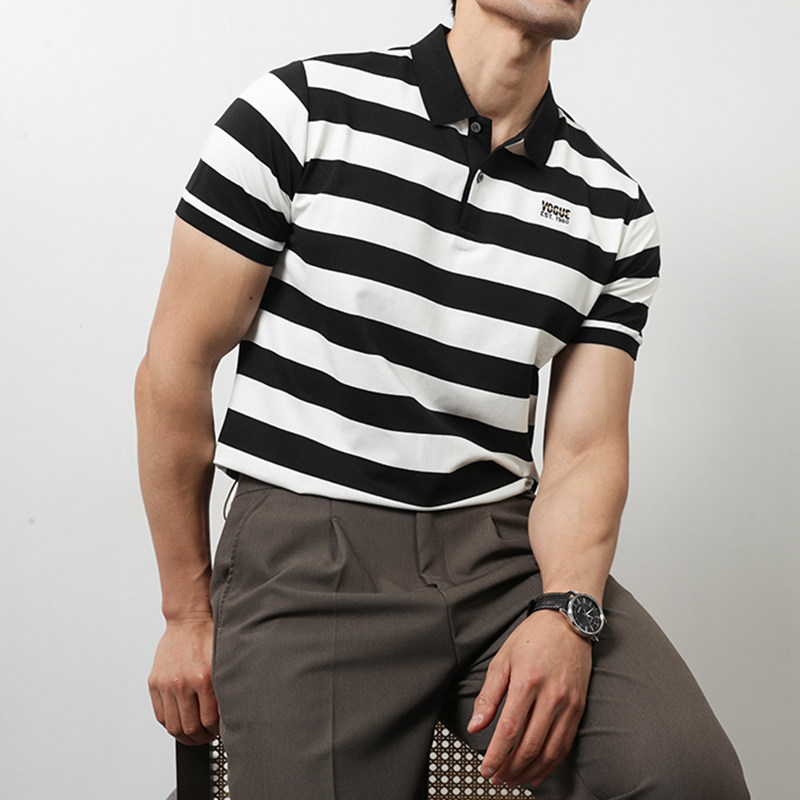 抗菌夏季条纹新款polo衫商务休闲体恤时尚A311-PL2530-P68,男装Polo衫,电商A311