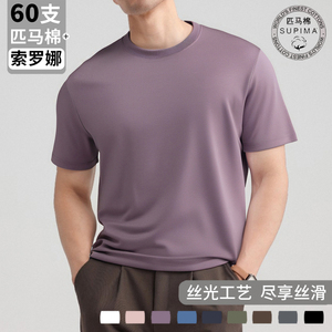 60支丝光索罗娜匹马棉 九色 凉感男士短袖圆领T恤A311-XT130-P50图片