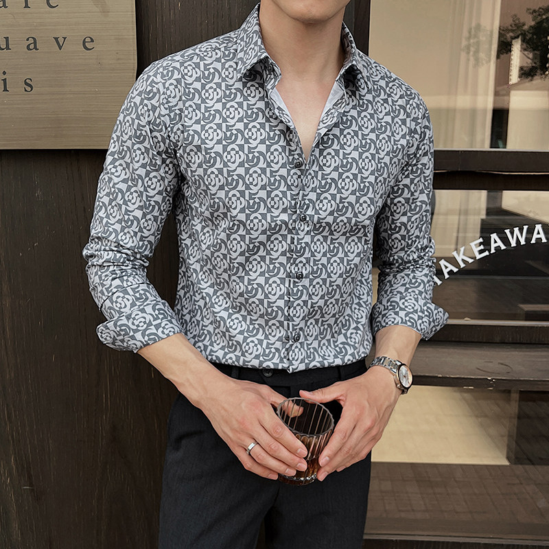 2025春季新男士长袖衬衫商务寸衫商务风方领衬衫A311-CSZ7792-P53,男装衬衫,电商A311