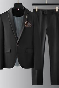 2025秋季新西装便西修身休闲商务大码工西服男士礼服LJT9823-P210图片