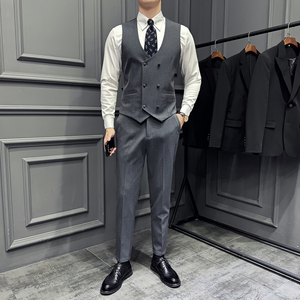 2025秋季新款男士马甲套工作服职业装少爷马夹A311-MJT9995-P130图片