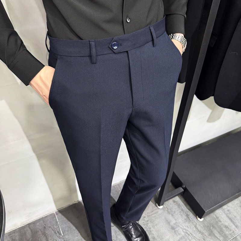 灰墙景 2025春季新款裤子修身休闲西裤A311-DK9002-P75图片