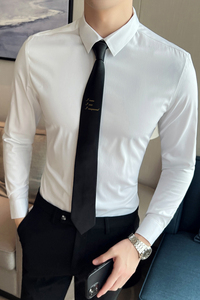 2024商务衣服衬衫男长袖修身衬衣无痕纯色百搭四季寸衣CS8885-P68图片