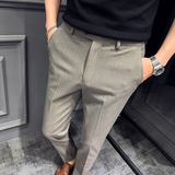 木框2025新款条纹男士修身西裤休闲裤大码西裤A311-DK9962-P75，男装西裤，电商A311