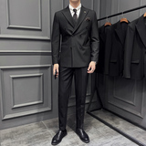木框景2025春季条纹西服套装男士商务两件套A311-LJT9003-P235，男装西服套装，电商A311