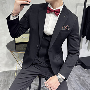 2025秋季新西装套装修身休闲商务大码工西服男士礼服SJT9981-P285图片