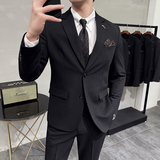 灰墙景2025春季新款西服套装商务男士三件套A311-SJT9002-P285，男装西服，电商A311