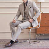 木框景2026春季西服套装条纹休闲大码西服A311-SJT9022-P290，男装西服套装，电商A311