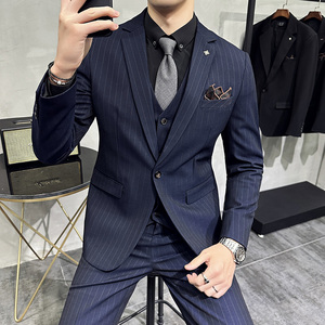 2025秋季新西装套装修身休闲商务大码工西服男士礼服SJT9961-P285图片