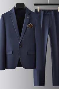 2025秋季新西装便西修身休闲商务大码工西服男士礼服LJT9825-P210图片