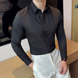 2025春季青年无痕衬衫男长袖商务休闲衬衣A311-CS3061-P68，男装衬衫，电商A311