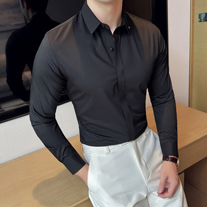 2025春季青年无痕衬衫男长袖商务休闲衬衣A311-CS3061-P68图片