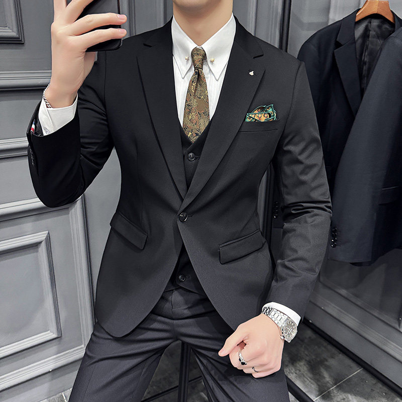 2024春季新西装套装修身休闲商务大码工西服男A311-SJT9991-P285图片