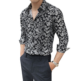 2025春季新男士长袖衬衫商务寸衫发型师方领衬衫A311-CSZ7803-P40，男装衬衫，电商A311