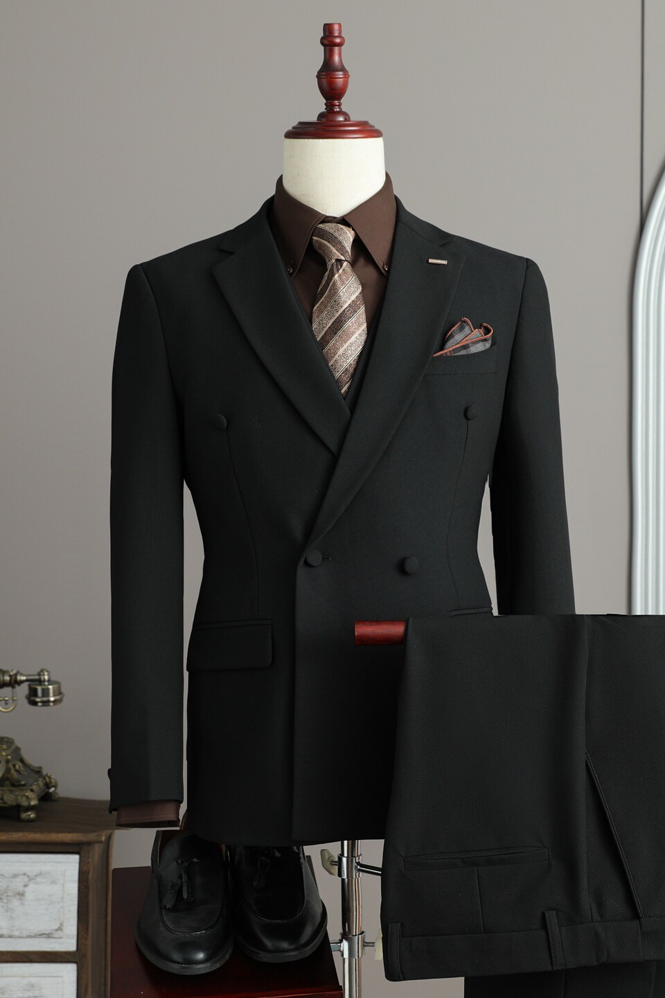 假模景2025秋季套装修身休闲商务大码男士礼服A311-SJT9011-P290,男装西服套装,电商A311