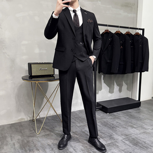 灰墙景 2025春季新款西服套装商务男士三件套A311-SJT9002-P285图片