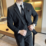 男士三件套结婚礼服休闲正装韩版修身英伦西服套装SJT9995-P285，男装西服套装，电商A311