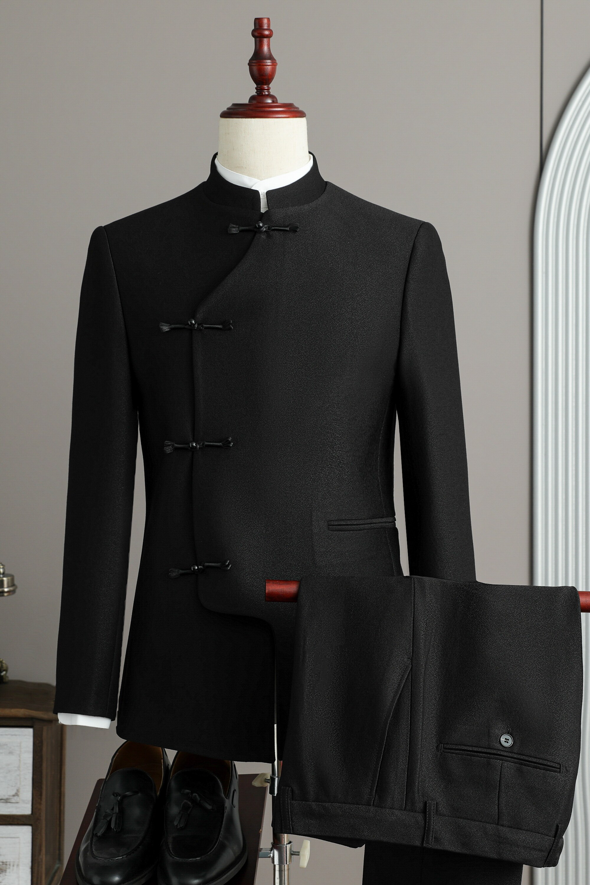 假模景男士风纽扣结礼服套装晚宴装两件套A311-LJT810-P230,男装西服套装,电商A311