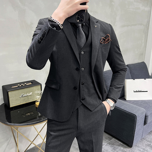 2025秋季新西装套装修身商务休闲大码工西服男士礼服SJT9889-P265图片